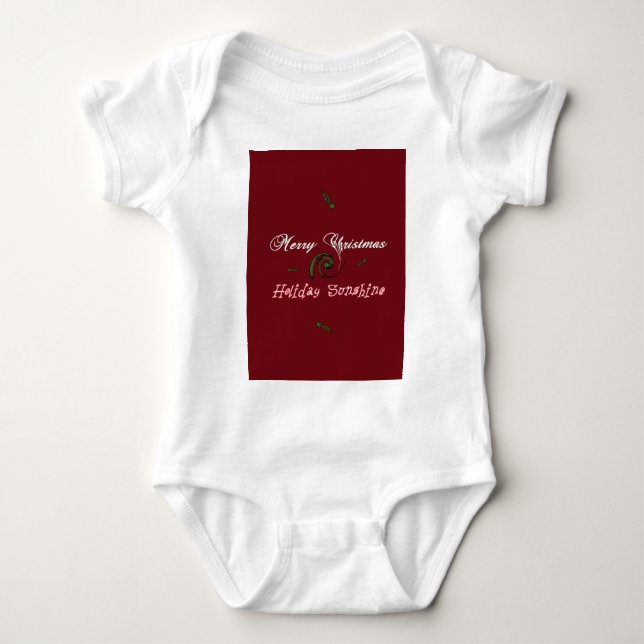 Merry Christmas Holiday Sunshine Red  Baby Bodysuit (Front)