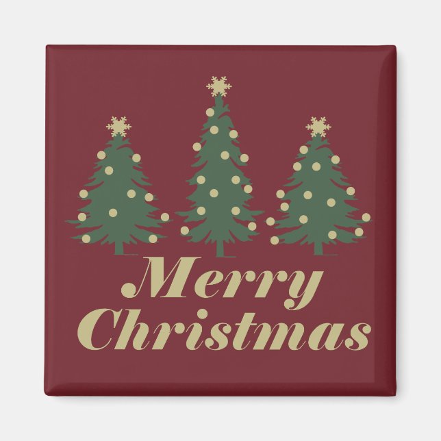 merry christmas holiday tree decor magnet (Front)