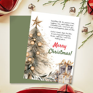 Merry Christmas Holiday Tree Poem Greeting Card