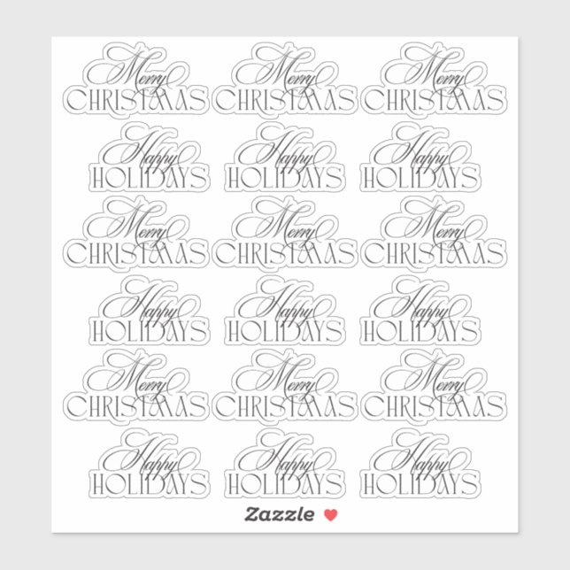 merry christmas holiday vinyl stickers (Sheet)