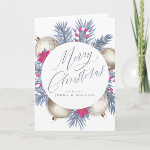 Merry Christmas Holiday Wreath Card