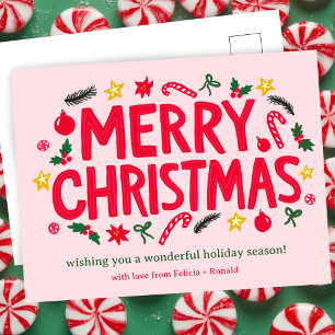 MERRY CHRISTMAS Holiday Xmas CUSTOM Postcard