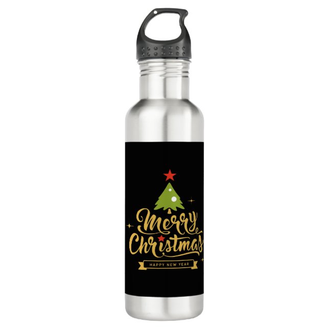 Merry Christmas Holidays 710 Ml Water Bottle (Front)