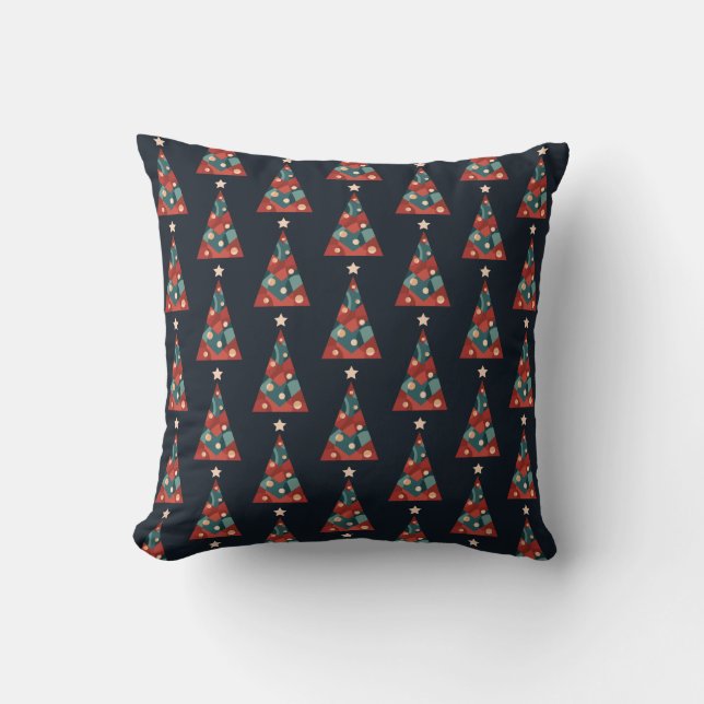 Merry Christmas holidays abstract art xmas tree  Cushion (Front)