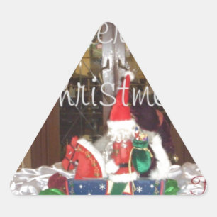 Merry Christmas holidays away from home Inspired A Triangle Sticker