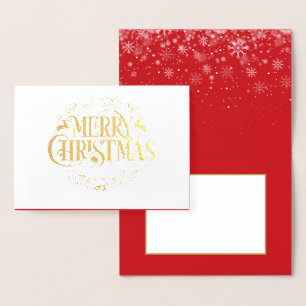 Merry Christmas Holidays Elegant Luxury Gold Foil Card