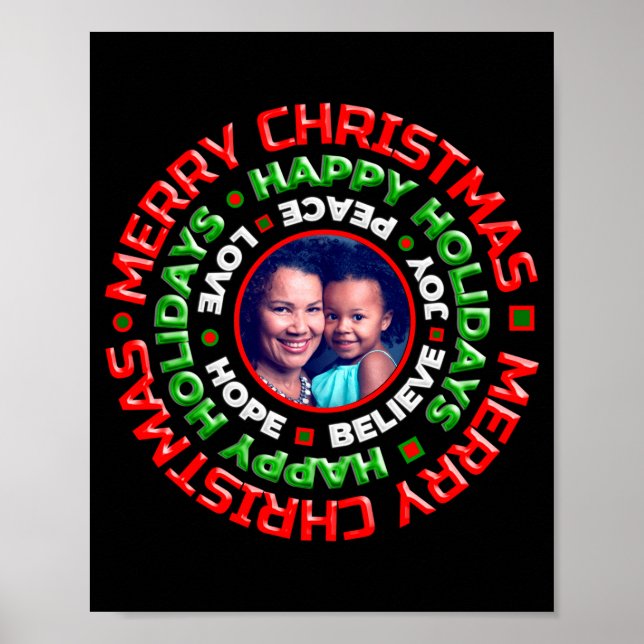 Merry Christmas Holidays Family Photo  Poster (Front)