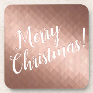Merry Christmas holidays rose gold chic design Coaster