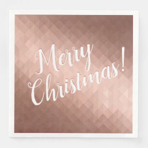Merry Christmas holidays rose gold chic design Napkin