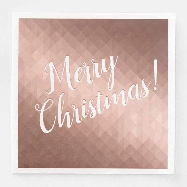 Merry Christmas holidays rose gold chic design Napkin (Front)