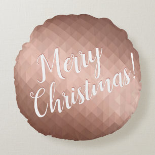 Merry Christmas holidays rose gold chic seasonal Round Cushion
