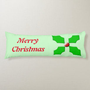 Merry Christmas Holly Custom Body Pillow