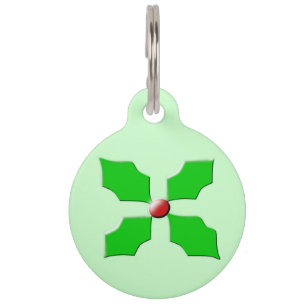Merry Christmas Holly Custom Dog Tag