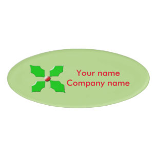 Merry Christmas Holly Custom Name Tag