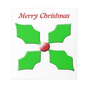 Merry Christmas Holly Customisable Notepad