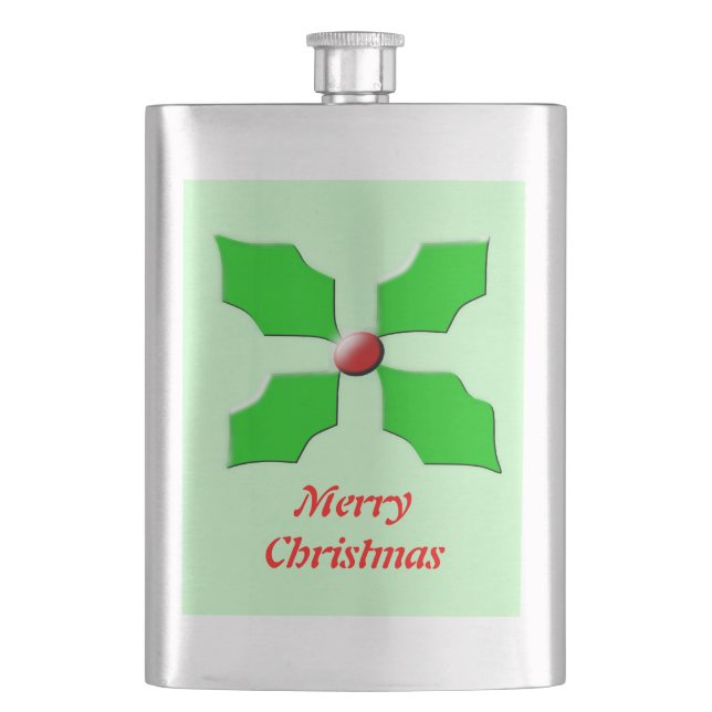 Merry Christmas Holly Flasks (Front)