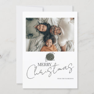 Merry Christmas Holly Photo Card