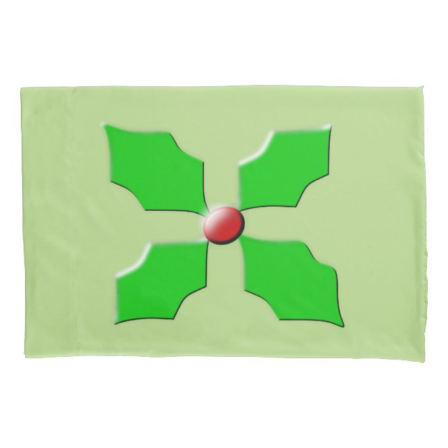 Merry Christmas Holly Pillowcase (Front)