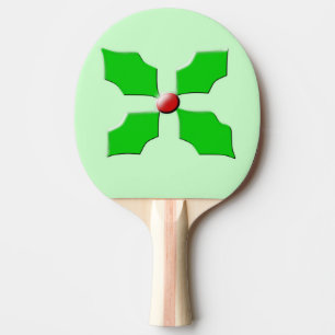 Merry Christmas Holly Ping Pong Paddle