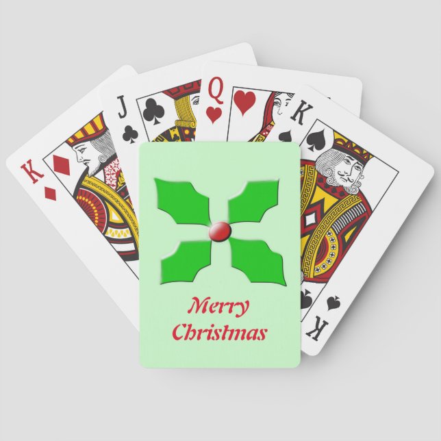 Merry Christmas Holly Playing cards (Back)