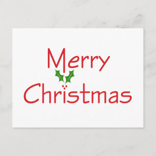 Merry Christmas Holly Postcard