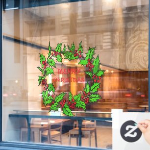 Merry Christmas Holly Wreath With Berries