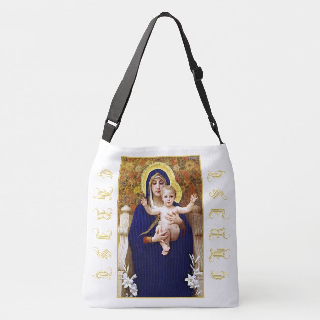 MERRY CHRISTMAS HOLY FAMILY Fabric Gift Bag (Back)