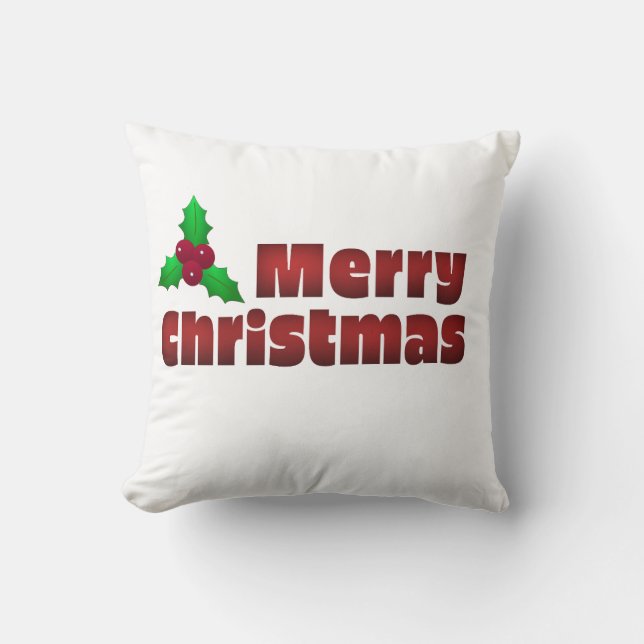 Merry Christmas Home Decor Cushion (Front)