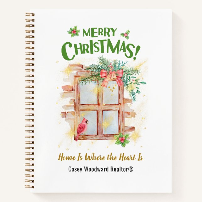 Merry Christmas Home Where the Heart | Real Estate Notebook (Front)