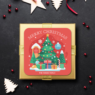 Merry Christmas Homemade Food Holiday Baking Square Sticker