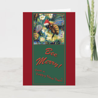 Merry Christmas Honey Bees Holiday Card