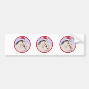 Merry Christmas Horse Bumper Sticker