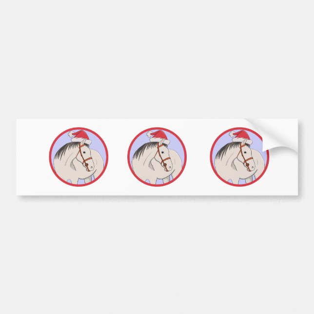 Merry Christmas Horse Bumper Sticker (Front)