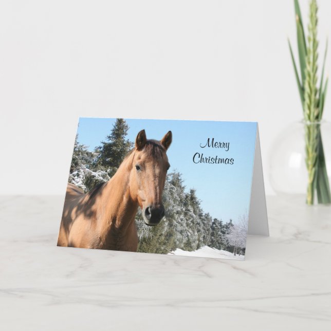 Merry Christmas horse Holiday Card (Front)