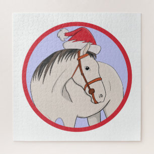 Merry Christmas Horse Jigsaw Puzzle