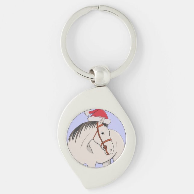 Merry Christmas Horse Key Ring (Front)