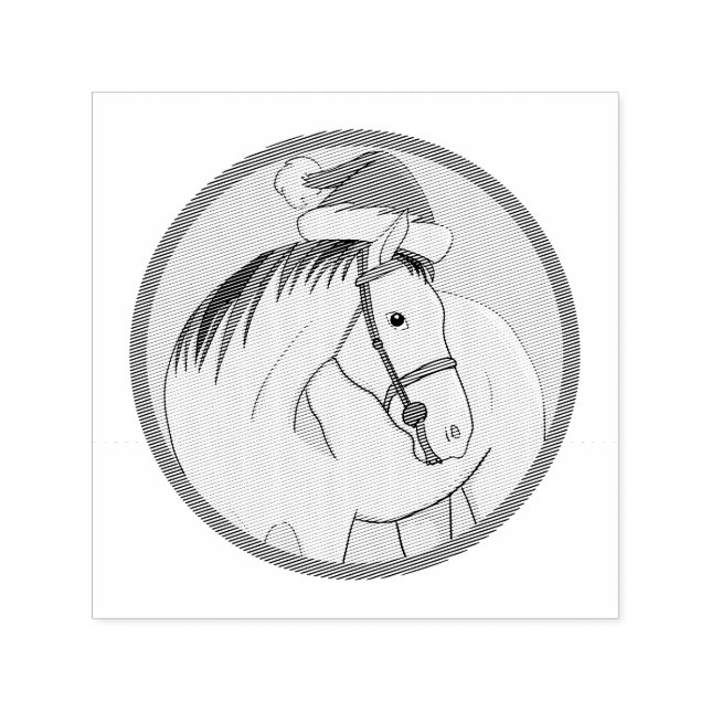 Merry Christmas Horse Self-inking Stamp (Design)