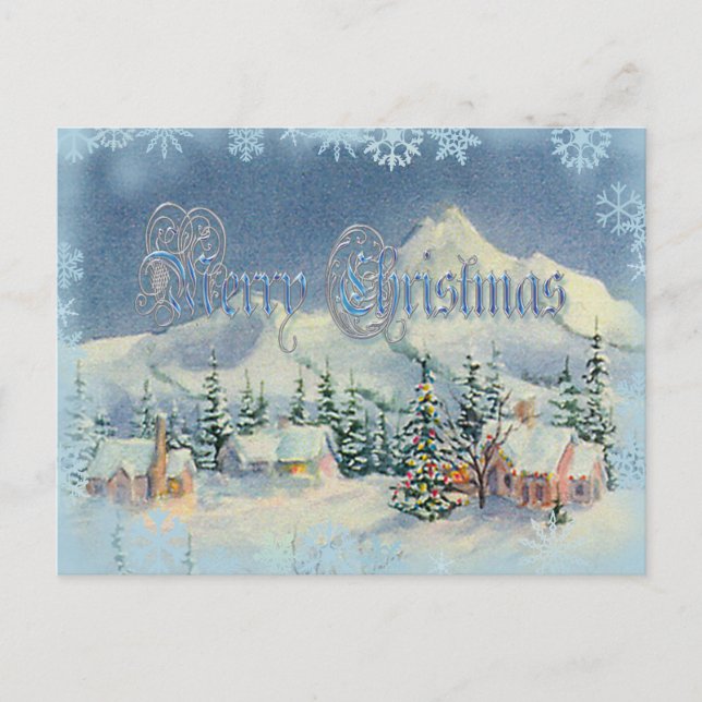 MERRY CHRISTMAS HOUSES by SHARON SHARPE Holiday Postcard (Front)