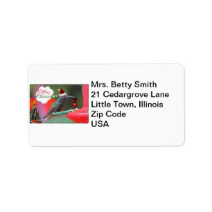Merry Christmas Hummingbird Label
