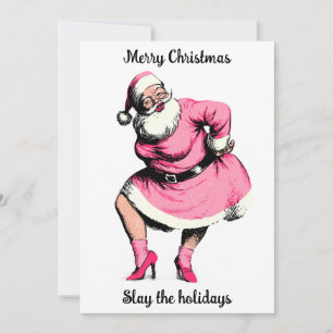 Merry Christmas Humour Santa   Holidays greeting  Holiday Card