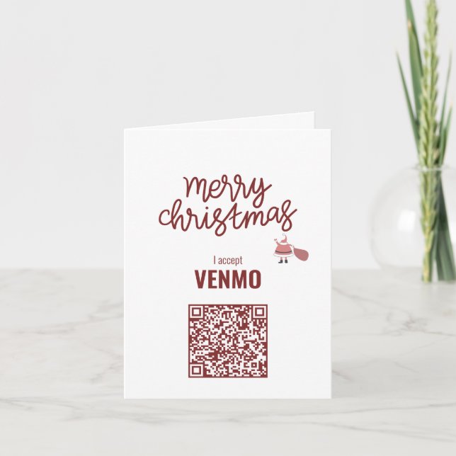 Merry Christmas I Accept VENMO Folded Holiday Card (Front)