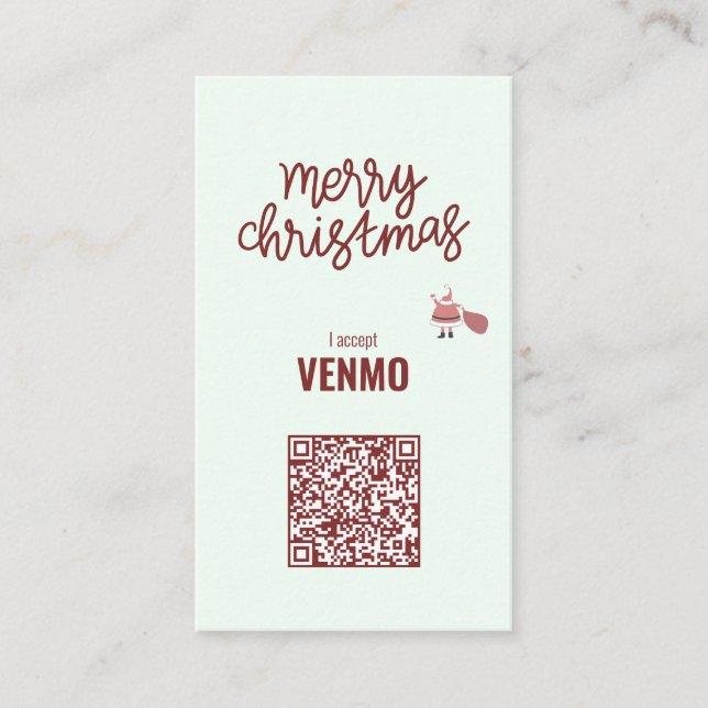Merry Christmas I Accept VENMO Funny  Business Card (Front)