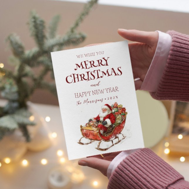 Merry Christmas I Happy New Year Santa Holiday Card (Creator Uploaded)