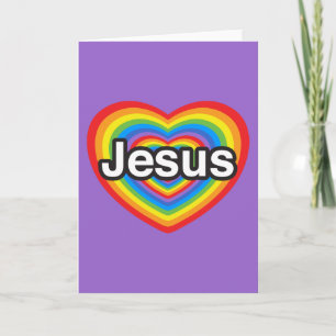 Merry Christmas. I love Jesus. Jesus heart Holiday Card