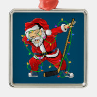Merry Christmas Ice Hockey Dabbing Santa Claus