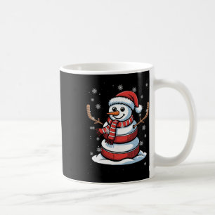 Merry Christmas Ice Hockey Snowman Holiday Sports  Coffee Mug