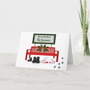 Merry Christmas Ice Skating Greeting Christmas Car Card