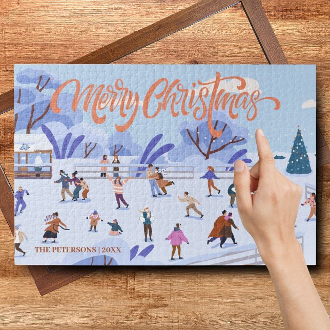 Merry Christmas Ice Skating Winter Magic Family Jigsaw Puzzle (Creator Uploaded)