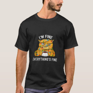 Merry Christmas Im Fine Orange Cat Funny Kitten Xm T-Shirt