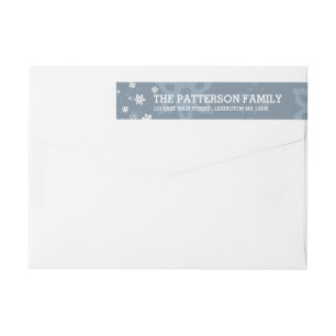 Merry Christmas in Blue Holiday Greetings Label